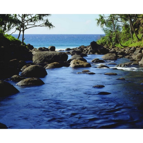 HI, Kauai Stream on the Na Pali coast